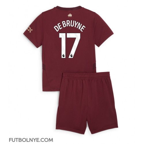 Camiseta Manchester City Kevin De Bruyne #17 Tercera Equipación para niños 2024-25 manga corta (+ pantalones cortos)